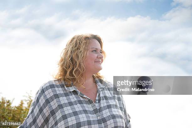 portrait of a woman - overweight bildbanksfoton och bilder