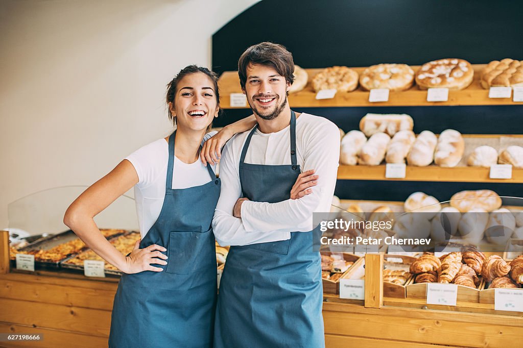 Happy in the bakery