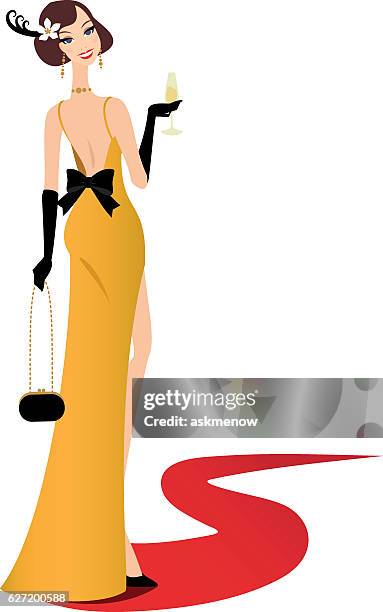 walking on a red carpet - makeup isolated stock illustrations