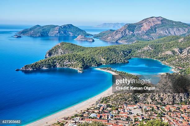 hiking on ancient lycian way. - the lycian way in turkey stockfoto's en -beelden