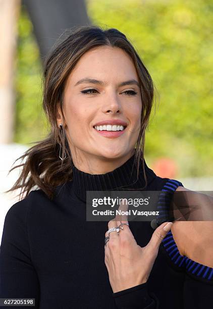 Alessandra Ambrosio visits "Extra" at Universal Studios Hollywood on December 2, 2016 in Universal City, California.