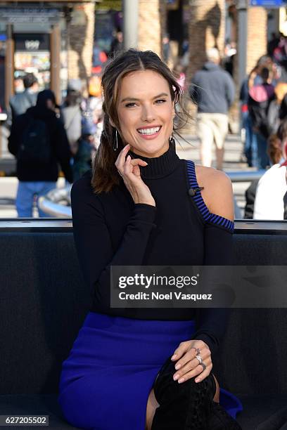 Alessandra Ambrosio visits "Extra" at Universal Studios Hollywood on December 2, 2016 in Universal City, California.