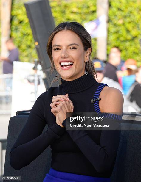 Alessandra Ambrosio visits "Extra" at Universal Studios Hollywood on December 2, 2016 in Universal City, California.