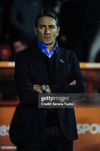 Nottingham Forest Mangaer Philippe Montanier stands sidelines prior to kick off of the Sky Bet Championship match between Nottingham Forest and...