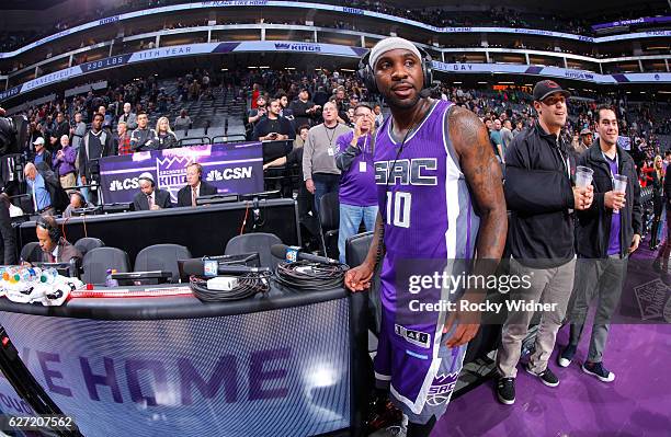 Ty Lawson of the Sacramento Kings speaks with media after defeating the Oklahoma City Thunder on November 23, 2016 at Golden 1 Center in Sacramento,...