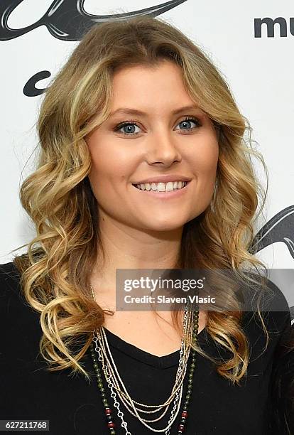 Hannah Mulholland of country music group "Runaway June" visits Music Choice on December 2, 2016 in New York City.