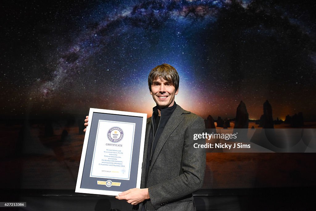 Professor Brian Cox Achieves Guinness World Records Title For Most Tickets Sold For A Science Tour...