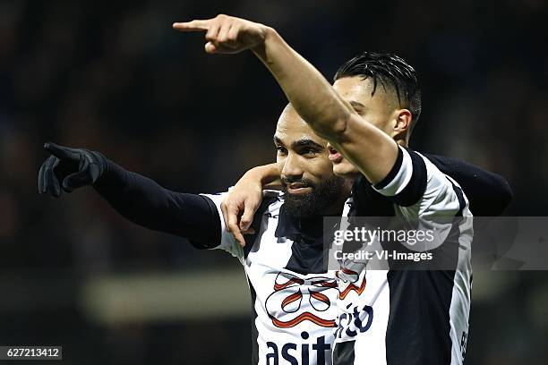 Samuel Armenteros of Heracles Almelo scored, Joey Pelupessy of Heracles Almeloduring the Dutch Eredivisie match between Heracles Almelo and NEC...