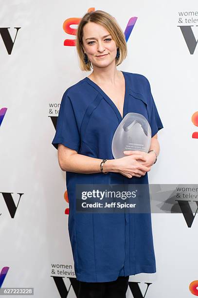 Laura Kuenssberg winner of the News and Factual Award at the Sky Women In Film & TV Awards at London Hilton on December 2, 2016 in London, England.