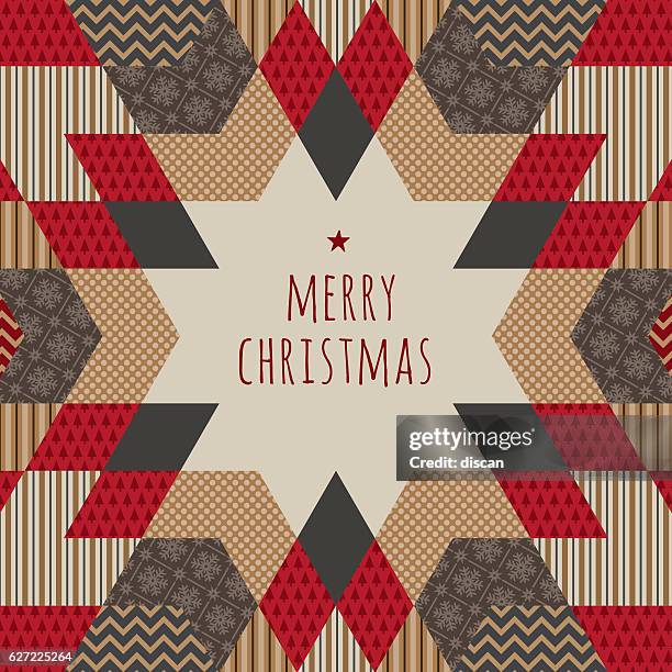 folk-weihnachtskarte - quilt stock-grafiken, -clipart, -cartoons und -symbole