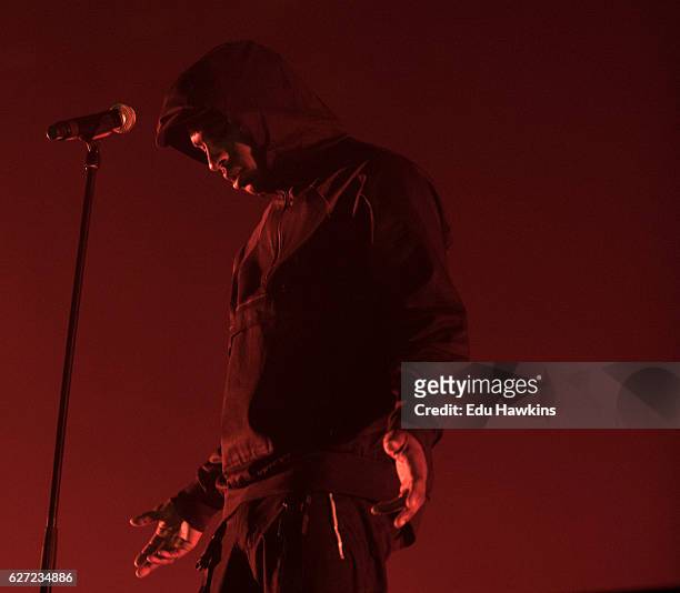 Skepta performs at Alexandra Palace on December 2, 2016 in London, England.