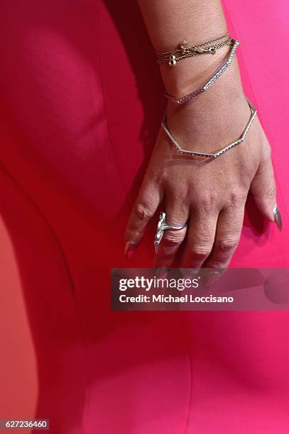 Mariah Carey, jewelry detail, attends the 2016 VH1's Divas Holiday: Unsilent Night at Kings Theatre on December 2, 2016 in New York City.