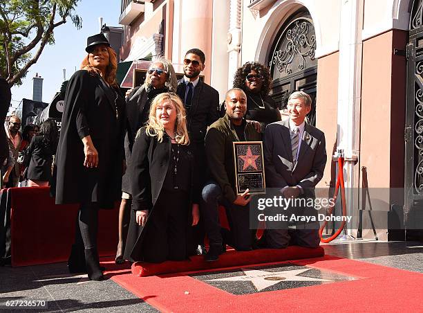 Queen Latifah, Lee Daniels' mother Clara Watson, Fariba Kalantari, Jussie Smollett, Lee Daniels, Gabourey Sidibe and Leron Gubler attend the ceremony...