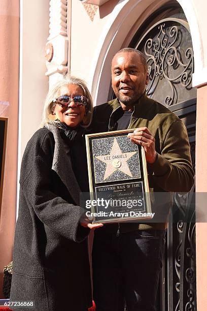 Lee Daniels with his mother, Clara Watson attend the ceremony honoring Lee Daniels with a Star on the Hollywood Walk of Fame on December 2, 2016 in...