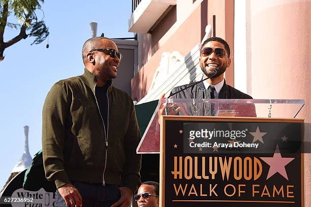 Lee Daniels and Jussie Smollett attend the ceremony honoring Lee Daniels with a Star on the Hollywood Walk of Fame on December 2, 2016 in Hollywood,...