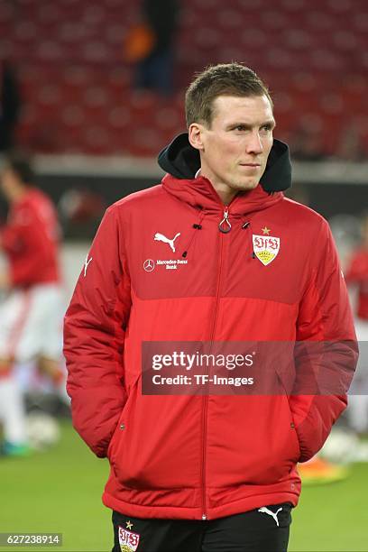 Coach Hannes Wolf of Stuttgart looks on during the second Bundesliga match between VfB Stuttgart and 1. FC Nuernberg at Mercedes Benz Arena on...