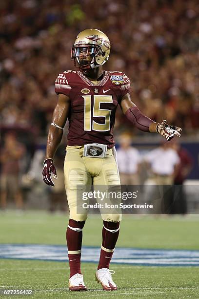 Florida State Seminoles wide receiver Travis Rudolph during the NCAA football game between the Mississippi Rebels and the Florida State Seminoles at...