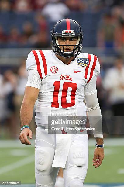 Mississippi Rebels quarterback Chad Kelly before the NCAA football game between the Mississippi Rebels and the Florida State Seminoles at Camping...