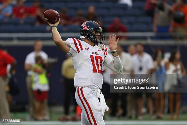 Mississippi Rebels quarterback Chad Kelly before the NCAA football game between the Mississippi Rebels and the Florida State Seminoles at Camping...