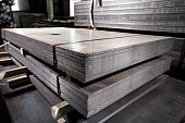 Stainless steel metal sheets deposited in stacks