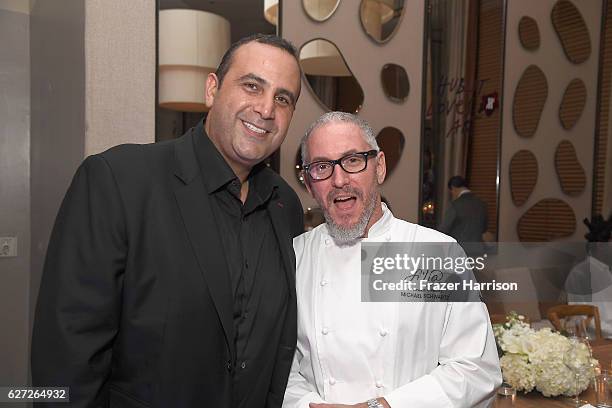 Sam Nazarian and Michael Schwartz attend Hublot Collectors Dinner Co-Hosted By Philippe Starck at Bianca at Delano on December 2, 2016 in Miami...