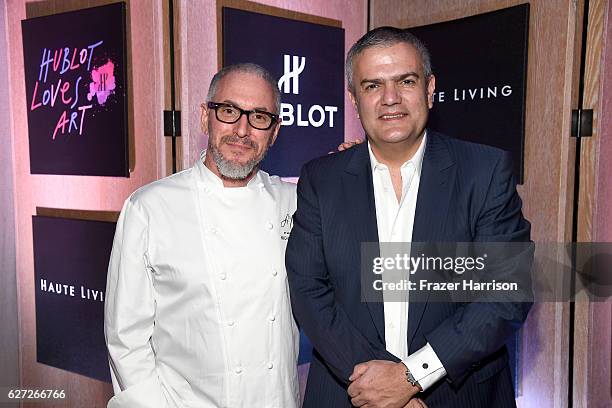 Michael Schwartz and Ricardo Guadalupe attend Hublot Collectors Dinner Co-Hosted By Philippe Starck at Bianca at Delano on December 2, 2016 in Miami...