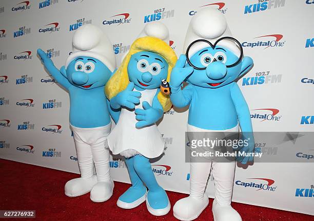 The Smurfs attends 102.7 KIIS FM's Jingle Ball 2016 presented by Capital One at Staples Center on December 2, 2016 in Los Angeles, California.
