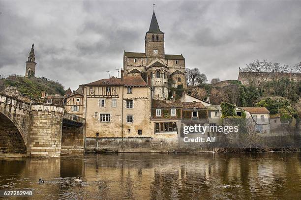 montmorillon view - st. catherine stock pictures, royalty-free photos & images