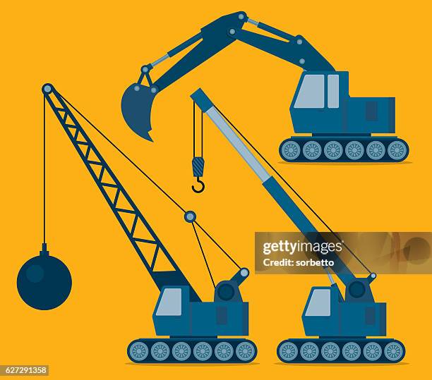 baumaschine  - abrissbirne stock-grafiken, -clipart, -cartoons und -symbole