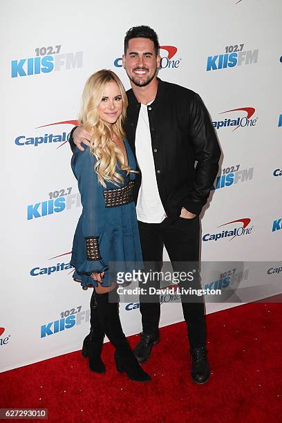Personalities Amanda Stanton and Josh Murray arrive at 102.7 KIIS FM's Jingle Ball 2016 at the Staples Center on December 2, 2016 in Los Angeles,...