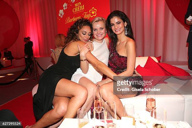 Lilly Becker, Dr. Barbara Sturm and Shermine Shahrivar during the Mon Cheri Barbara Tag 2016 at Postpalast on December 2, 2016 in Munich, Germany.