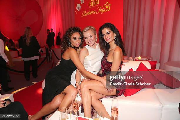 Lilly Becker, Dr. Barbara Sturm and Shermine Shahrivar during the Mon Cheri Barbara Tag 2016 at Postpalast on December 2, 2016 in Munich, Germany.