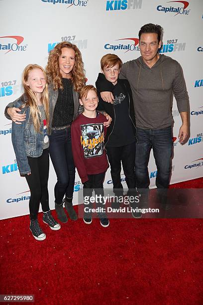 Robyn Lively, Bart Johnson, and family arrive at 102.7 KIIS FM's Jingle Ball 2016 at the Staples Center on December 2, 2016 in Los Angeles,...