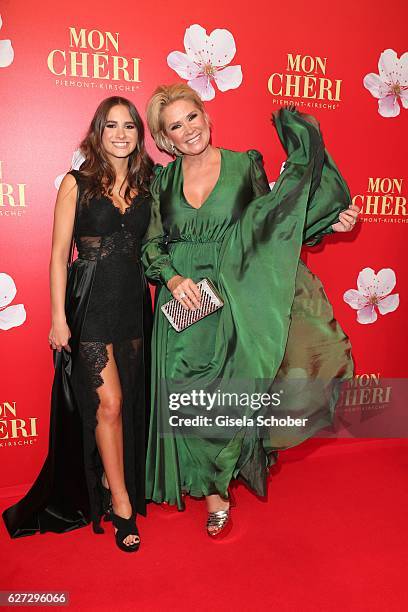 Claudia Effenberg and her daughter Lucia Strunz during the Mon Cheri Barbara Tag 2016 at Postpalast on December 2, 2016 in Munich, Germany.