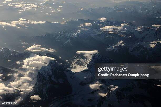 view of mountain over leh city, india - srinagar stock pictures, royalty-free photos & images