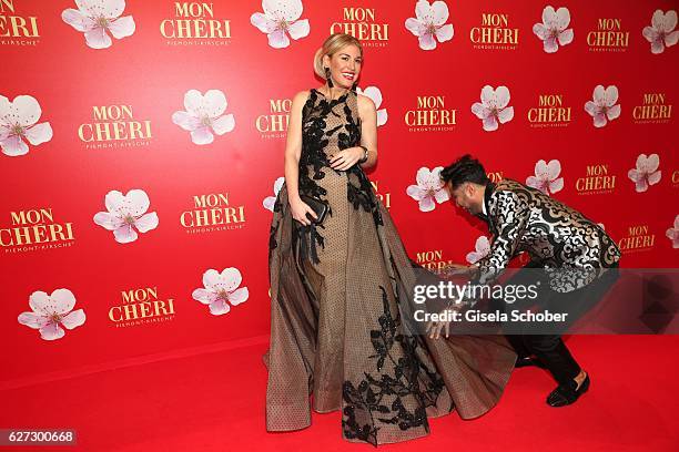 Stylist Sam, Samuel Sohebi and Hofit Golan during the Mon Cheri Barbara Tag 2016 at Postpalast on December 2, 2016 in Munich, Germany.