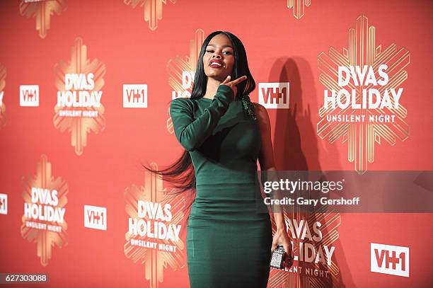 Singer/actress Teyana Taylor attends the 2016 VH1's Divas Holiday: Unsilent Night concert at Kings Theatre on December 2, 2016 in the Brookyn borough...