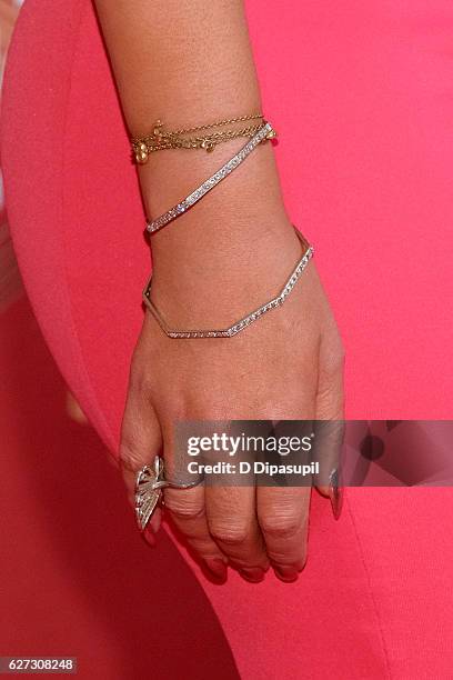 Mariah Carey, bracelet/ring detail, attends the 2016 VH1 Divas Holiday: Unsilent Night at Kings Theatre on December 2, 2016 in the Brooklyn borough...