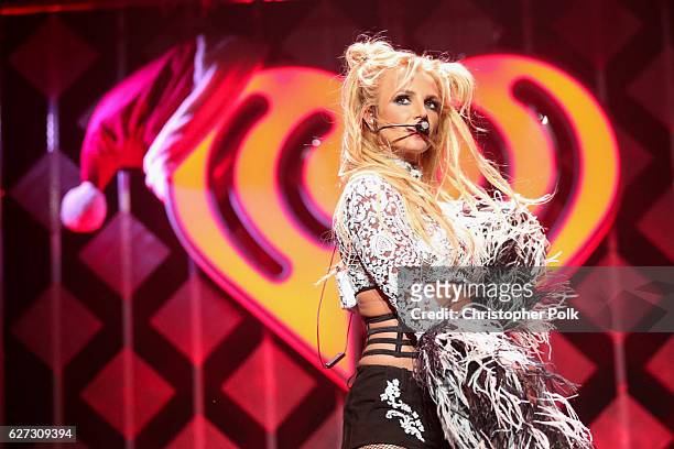 Singer Britney Spears performs at the 102.7 KIIS FM's Jingle Ball 2016 on December 02, 2016 in Los Angeles, California.