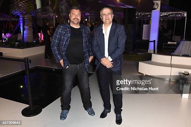 Rick De La Croix and CEO, Hublot Ricardo Guadalupe attend the Hublot after party on December 2, 2016 in Miami Beach, Florida.