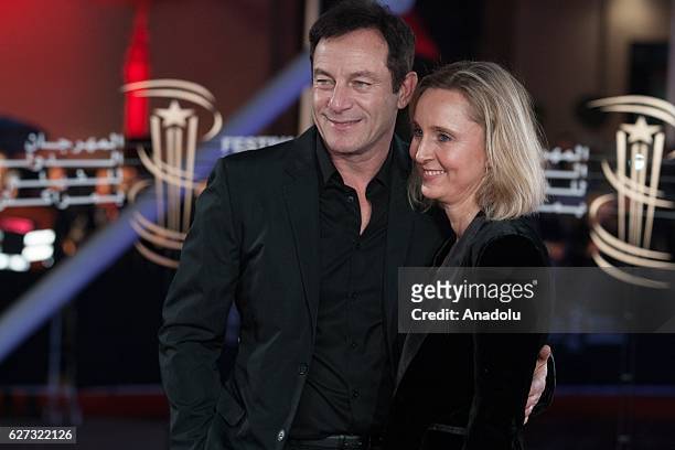 British Actor Jason Isaacs and Emma Hewitt attend the Opening Ceremony of the 16th Marrakech International Film Festival in Marrakech, Morocco on...