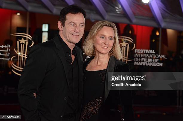 British Actor Jason Isaacs and Emma Hewitt attend the Opening Ceremony of the 16th Marrakech International Film Festival in Marrakech, Morocco on...