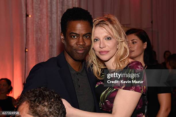 Chris Rock and Courtney Love attend An Evening of Music, Art, Mischief and Performance to benefit Raising Malawi presented by Madonna at Faena Forum...