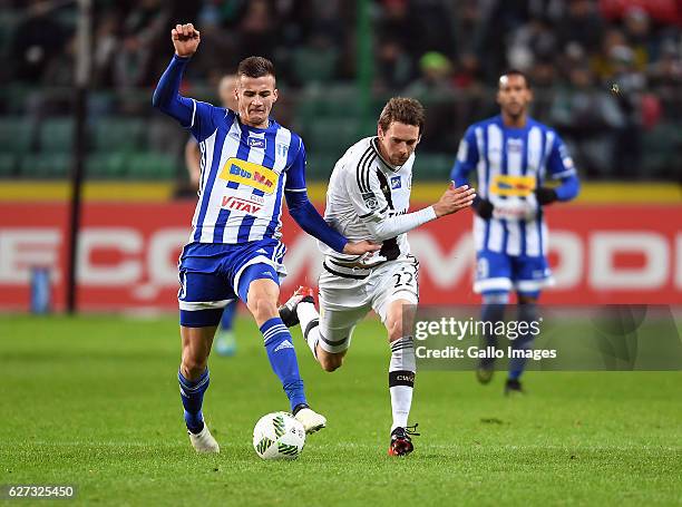 Arkadiusz Reca of Wisla Plock and Kasper Hamalainen of Legia Warszawa in action during the LOTTO Extraklasa match between Legia Warszawa and Wisla...