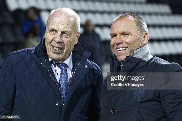 Manager Jan Smit of Heracles Almelo, manager Nico Jan Hoogma of Heracles Almeloduring the Dutch Eredivisie match between Heracles Almelo and NEC...