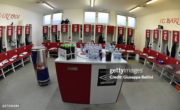 The dressing room of AS Bari prior the Serie B match between AS Bari and US Salernitana FC at Stadio San Nicola on December 3, 2016 in Bari, Italy.