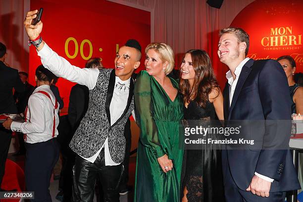 Prince Damien, Claudia Effenberg with her daugter Lucia Strunz and their boyfriend Gabo during the Mon Cheri Barbara Tag at Postpalast on December 2,...