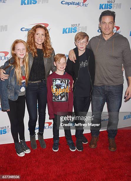 Actress Robyn Lively, actor Bart Johnson and family attend 102.7 KIIS FM's Jingle Ball 2016 at Staples Center on December 2, 2016 in Los Angeles,...
