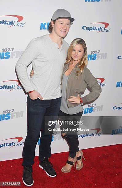 Kings player Tyler Toffoli and guest attend 102.7 KIIS FM's Jingle Ball 2016 at Staples Center on December 2, 2016 in Los Angeles, California.