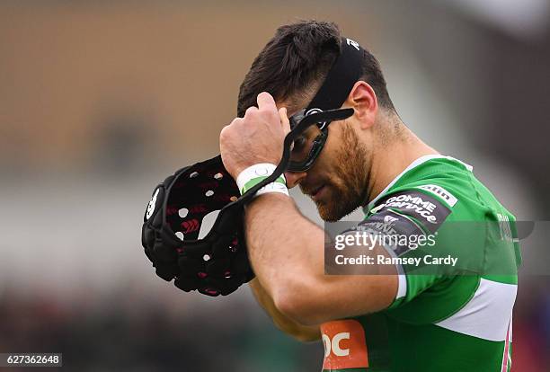 Galway , Ireland - 3 December 2016; Ian McKinley of Treviso puts on his protective goggles during the Guinness PRO12 Round 10 match between Connacht...